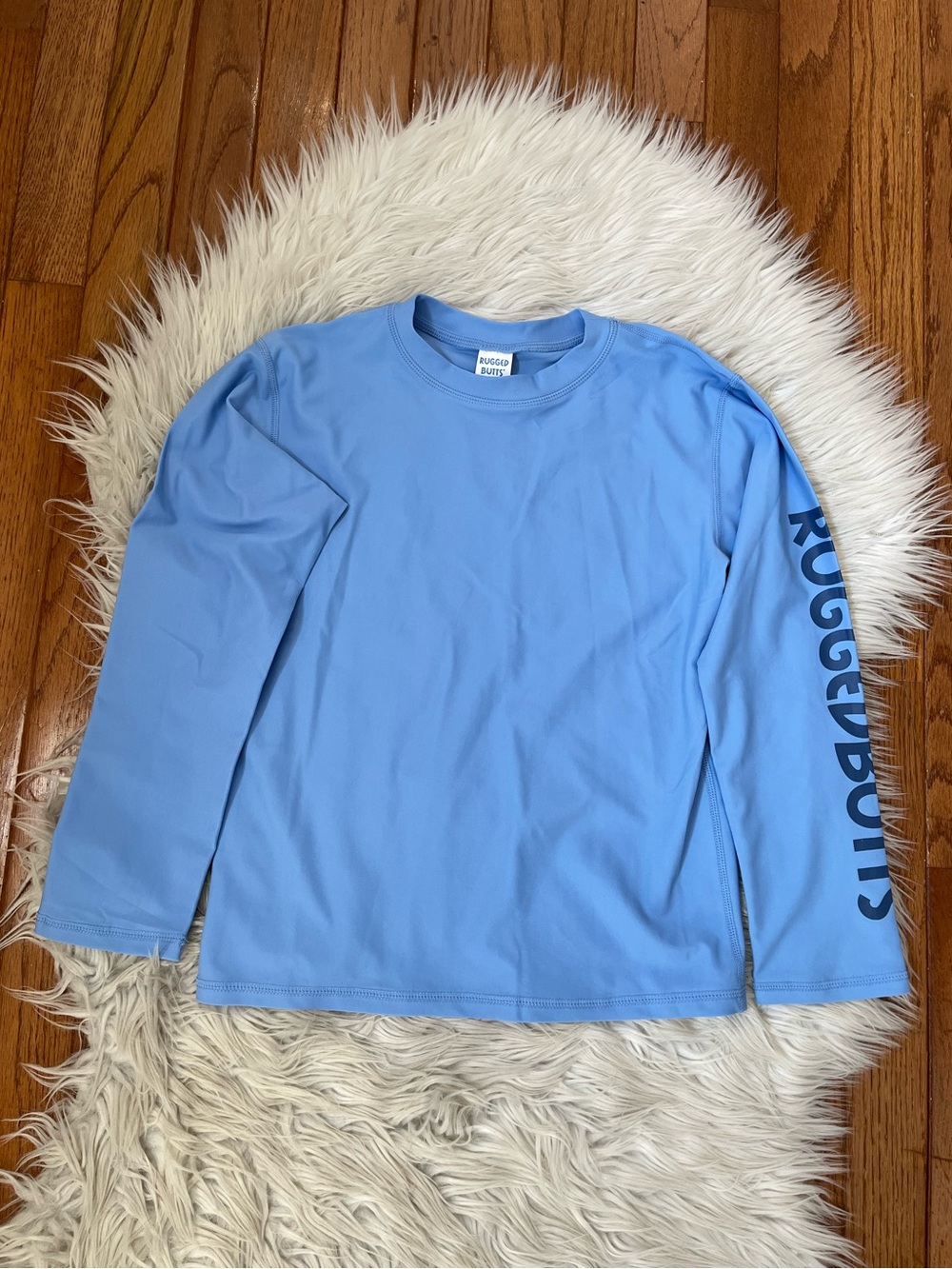 {Rugged Butts} Long Sleeve Rash Guard in Cornflower Blue - Boys 10 - NWT